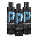 Kit 3 Creme Pos Barba Play Barber 300g Menthol Profissional