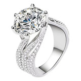 Anillo Ajustable Mujer Diamante Zirconia 3a 5 Quilates