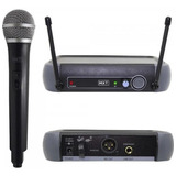 Microfone Sem Fio Profissional Uhf -r201 - Ideal Para Igreja Cor Preto