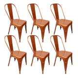 Kit 6 Cadeiras De Jantar Tolix Design Industrial Pintura Top