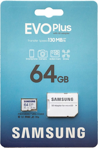 Samsung Evo Plus Memoria Micro Sd 64 Gb Clase 10 130mb/s