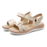 Sandalias De Velcro Planas Casuales De Verano For Mujer