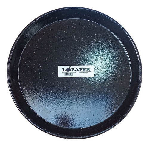 Pizzera Lozafer Molde Para Pizza Enlozada Horno 36 Cm Color Negro