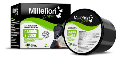 Millefiori Detox Cera Depilatoria Microonda Carbon Coco 180g