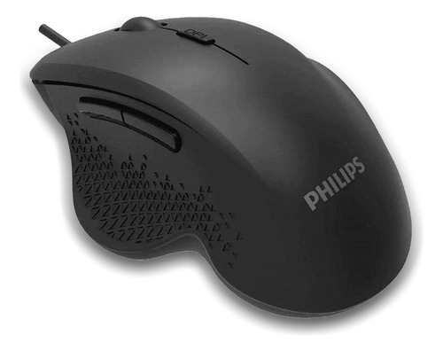 Mouse C/ Fio Philips Óptico Até 3200dpi - M444 / Spk7444 Cor Preto