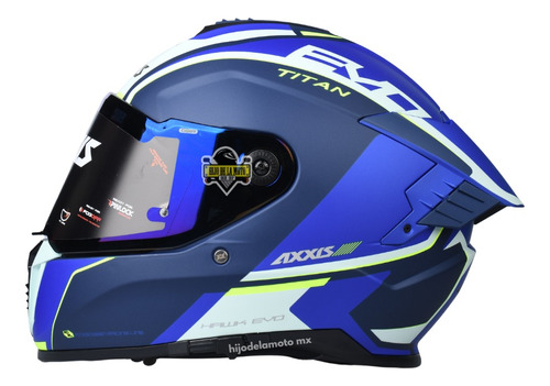 Casco Integral Axxis Hawk Titan B7 - Azul Mate