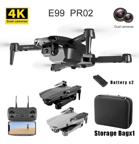 Mini Drone E99 Pro2 Professional 4k Câmera Dupla 2 Baterias