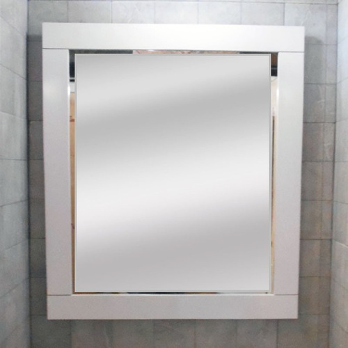 Espejo Marco Madera Blanco 80x70 Decoración Baño - Ahora18