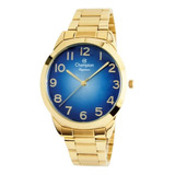 Relógio Champion Feminino Dourado Azul Cn24404a
