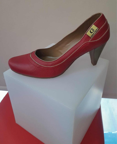Zapato Carmen Steffens Talle 35/36 Color Rojo, Taco De 5cm
