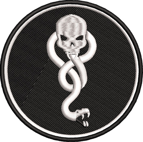 Patch Bordado Caveira Cobra Motociclista Moto Clube Des74