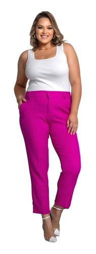  Calça Plus Size Alfaiataria Roupa Social Feminina Trabalho