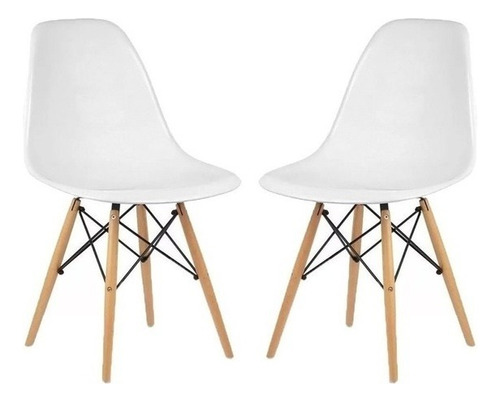 Kit 2 Cadeiras Charles Eames Wood Design Eiffel Várias Cores Cor Da Estrutura Da Cadeira Branco