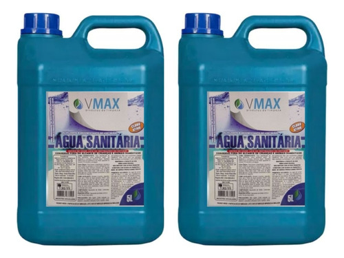 2 Unid. Água Sanitária Vmax Galão 5 Litros Limpeza Econômica