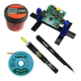 Pasta + Malha De Dessolda Sugador + Pinça Kit 5 Peças Hakko