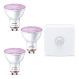 Lampara Led Dicro Gu10 Color 4.9w Philips Smart X3 + Sensor