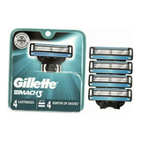 Gillette Mach3 Cuchillas De Afeitar Para Hombre, Na, 4