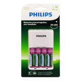 Carregador Philips C/ 4 Pilhas Recarregaveis Aa 2450mah Xbox