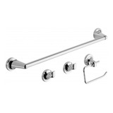 Set Accesorios Baño 4 Piezas Hydros Nova 5004611 Cromo Cuota