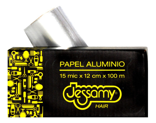 Rollo Papel Aluminio Mechas 12cm X 100 M C/ Serrucho Jessamy