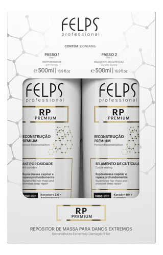 Felps Tratamento Reconstrução Premium Rp 2x500ml + Brinde