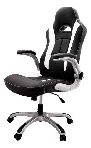 Sillón Silla Oficina Pc Escritorio Gamer Playstation Ct Color Negro Y Blanco