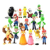 Um Conjunto De 18 Mini Personagens Mario Bros Luigi Yoshi Se