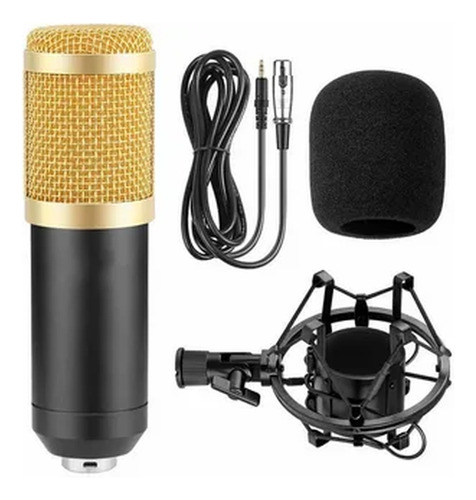 Microfone Cond.ensador Bm-800 Preto/dourado:  Profissional!