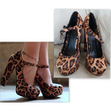 Zapatos Animal Print Mary Jane Plataforma Forever21 36