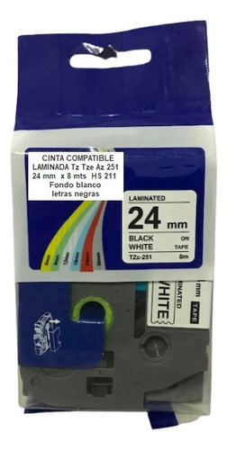 Cinta Rotuladora  Tz 251 24mm Compatible Brother