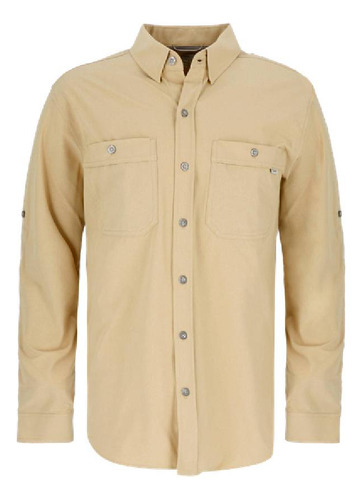 Camisa Manga Larga Sequoia Melange De Hombre Beige