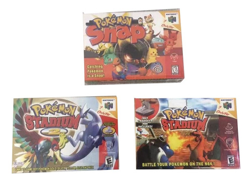 3 Cajas Custom De Pokemon Nintendo 64 (solo Son Las Cajas)