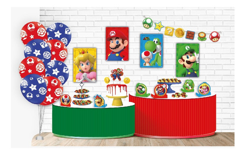 Kit Festa Super Mario - Decoração De Aniversário