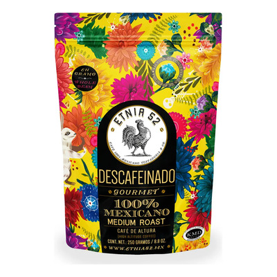 ETNIA 52 - Café en Grano Descafeinado de Altura | 250gr | Tostado Medio | 100% Arábica | Certificación Kosher | Notas Cobrizas - Aroma de Especies Florales y Caramelo | Grano E | MercadoLibre