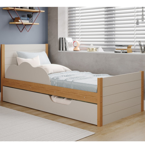 Cama Infantil Solteiro 100% Mdf Bibox Cama Auxiliar