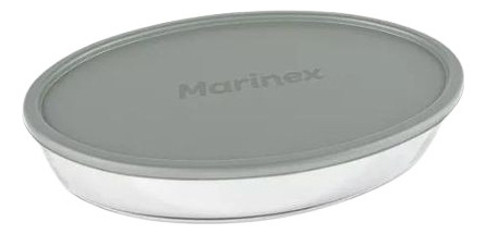 Assadeira, Travessa Oval Com Tampa 1,6l Marinex - Vidro