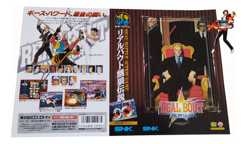 Real Bout Fatal Fury - Encarte Japonês Repro Para Neogeo Aes