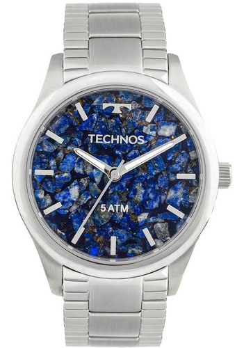 Relógio Technos Feminino Elegance Stone Collection 2033co/1g Cor Da Correia Prateado Cor Do Bisel Prateado Cor Do Fundo Azul