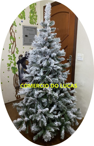 Árvore De Natal Nevada Luxo C/ Pinhas 1,80m 694 Galhos Aw218