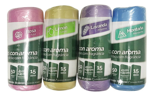 Pack 50 Bolsas Con Aroma 15 Litros