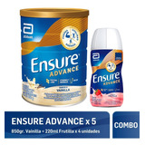 Ensure Advance Polvo 850 Gr + Shake 220 Ml X 4 Unidades