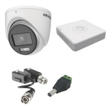 Kit Cctv 2 Cámaras Eyeball Color Vu 1080p 4ch Hikvision 1tb 