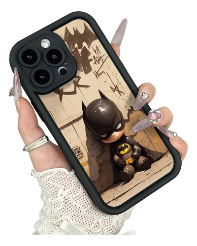 Funda iPhone 17 16 15 14 13 12 Pro Max Plus Batman Diseño Único Arte Creativo Uso Rudo Silicona Decoración Moderna