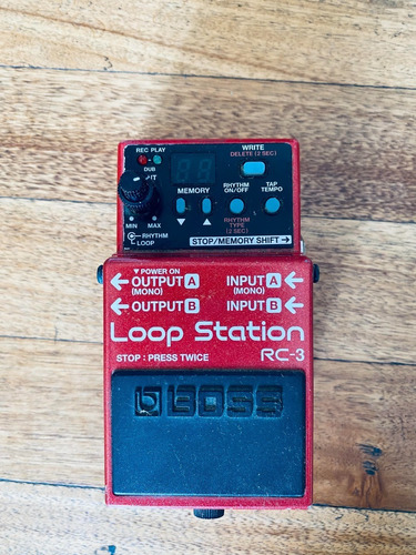 Pedal De Efecto Boss Loop Station Rc-3  Rojo