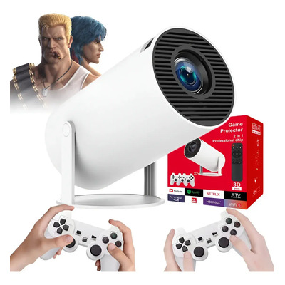 Proyector Wifi Hy300 Plus Portatil Mini Smart Tv 4k 1080p Led Con 2 Gamepads,altavoces Incorporados, Rotación De 180°, Conexión Usb Y Cableada,proyector Full Hd, Proyector Hd. | Envío gratis