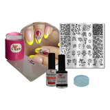 Kit Placa Carimbos De Decoração Unhas Apipila P147 Flores 