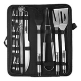 Set D Utensilios Parrillero Mas Bolso Portátil Campin Caza