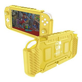 Carcasa Para Nintendo Switch Lite Amarilla 3 Ranuras Juegos