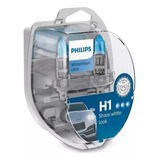 Kit 2 Lamparas Philips H1 Sharp White 4200k 55w + T10 Blue