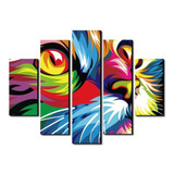 Cuadro Decorativo Gato Multicolor 75 Cm X 60 Cm